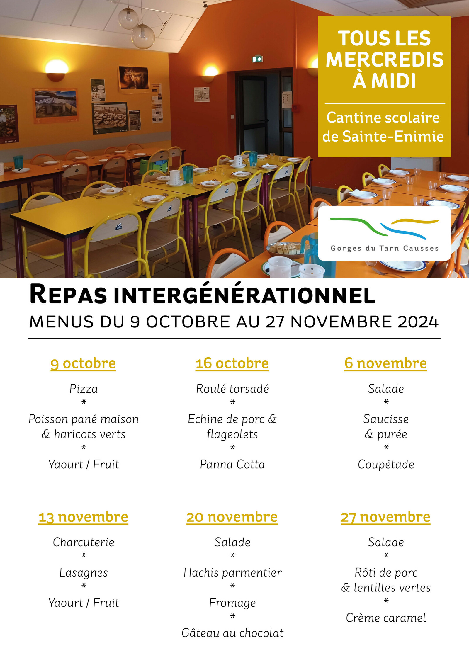 Menus repas intergenerationnel